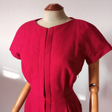 Charger l'image dans la galerie, 1950s 1960s - Gorgeous Rouge Wool Pincel Dress - W27.5 (70cm)