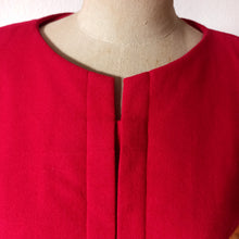 Charger l'image dans la galerie, 1950s 1960s - Gorgeous Rouge Wool Pincel Dress - W27.5 (70cm)