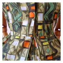Charger l'image dans la galerie, 1950s - Stunning French Abstract Print Dress - W25 (62cm)