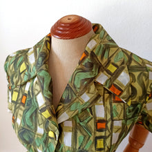 Charger l'image dans la galerie, 1950s - Stunning French Abstract Print Dress - W25 (62cm)