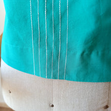 Charger l'image dans la galerie, 1960s - Cute Green Cotton Blouse - W35 (90cm)