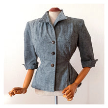 Cargar imagen en el visor de la galería, 1940s - Outstanding Atomic Fleck New Look Jacket - W28.5 (72cm)