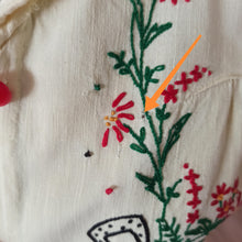 Cargar imagen en el visor de la galería, 1940s - Ultragorgeous Embroidery Vanilla Rayon Blouse - W31 (78cm)