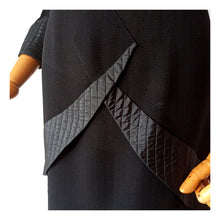 Load image into Gallery viewer, 1930s - Superb Black Textured Crepe Dress - W32 (82cm)