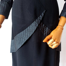 Load image into Gallery viewer, 1930s - Superb Black Textured Crepe Dress - W32 (82cm)