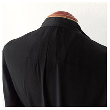 Load image into Gallery viewer, 1930s 1940s - Elegant Black Belted Rayon Crepe Dress - W39 (100cm)