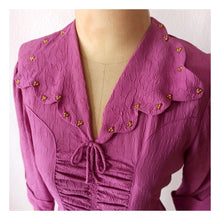 Cargar imagen en el visor de la galería, 1940s - Gorgeous Pink Textured Crepe Dress - W28 (72cm)