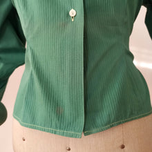 Charger l'image dans la galerie, 1940s 1950s - Gorgeous Green Cotton Blouse - W34 (88cm)