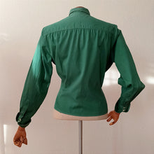 Charger l'image dans la galerie, 1940s 1950s - Gorgeous Green Cotton Blouse - W34 (88cm)