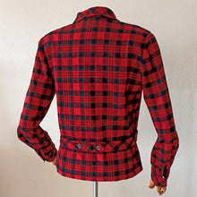 Charger l'image dans la galerie, 1940s 1950s - BOBBIE BROOKS, USA - Shoulder Pads Wool Plaid Jacket - W32 (82cm)