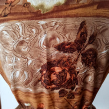 Charger l'image dans la galerie, 1950s 1960s - Stunning Autumn Roseprint Satin Dress - W30 (76cm)