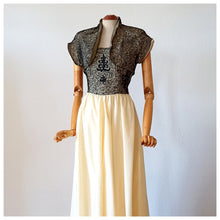 Charger l'image dans la galerie, 1940s - Exquisite Glamorous Satin Bolero Dress - W27 (68cm)