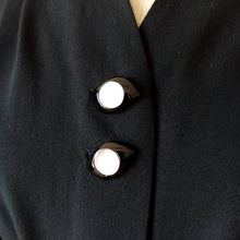 Cargar imagen en el visor de la galería, 1940s - Stunning Black Wool Crepe Dress - W27.5 (70cm)