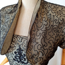 Charger l'image dans la galerie, 1940s - Exquisite Glamorous Satin Bolero Dress - W27 (68cm)