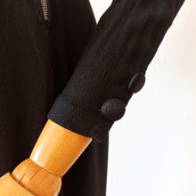 Load image into Gallery viewer, 1930s - Superb Elegant Black Silk Crepe Belted Dress - W31 (80cm)