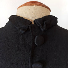 Load image into Gallery viewer, 1930s - Superb Elegant Black Silk Crepe Belted Dress - W31 (80cm)