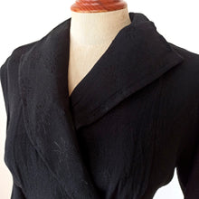 Cargar imagen en el visor de la galería, 1940s - Gorgeous Black Rayon Crepe Dress - W31 (80cm)