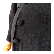 Cargar imagen en el visor de la galería, 1940s - Gorgeous Black Rayon Crepe Dress - W31 (80cm)