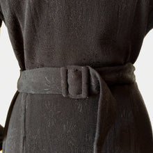 Cargar imagen en el visor de la galería, 1940s - Gorgeous Black Rayon Crepe Dress - W31 (80cm)