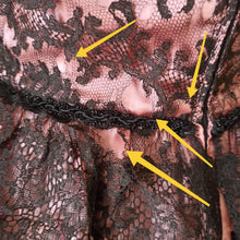 Charger l'image dans la galerie, 1950s 1960s - Stunning Sweetheart Neckline Satin Lace Dress - W24 (60cm)