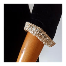 Load image into Gallery viewer, 1930s - Superb Honeycomb Shoulders Velvet Dress - W31 (80cm)
