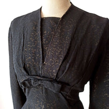 Cargar imagen en el visor de la galería, 1940s - DEROFA, Netherlands - Superb Black Organza Dress - W36 (92cm)