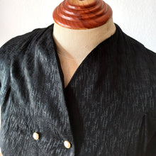 Load image into Gallery viewer, 1930s 1940s - Beautiful Black Textured Rayon Dress - W36 (92cm)