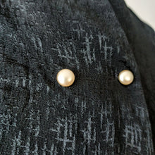 Load image into Gallery viewer, 1930s 1940s - Beautiful Black Textured Rayon Dress - W36 (92cm)