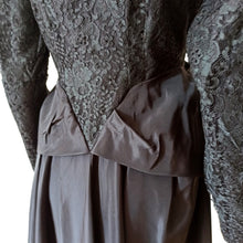 Load image into Gallery viewer, 1930s 1940s - Outstanding Black Lace Satin Dress - W30 (76cm)