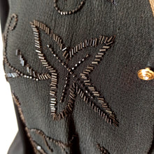 Cargar imagen en el visor de la galería, 1940s - Stunning Black Beaded Silk Crepe Dress - W31 (82cm)