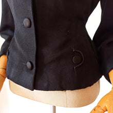 Load image into Gallery viewer, 1940s - AVIGNON, France - Gorgeous Black Wool New Look Jacket - W30 (78cm)