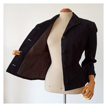 Load image into Gallery viewer, 1940s - AVIGNON, France - Gorgeous Black Wool New Look Jacket - W30 (78cm)