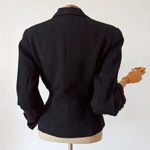 Load image into Gallery viewer, 1940s - AVIGNON, France - Gorgeous Black Wool New Look Jacket - W30 (78cm)