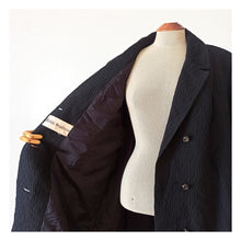 Carica l'immagine nel visualizzatore di Gallery, 1950s 1960s - Elegant French Black Textured Coat