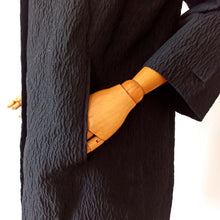 Carica l'immagine nel visualizzatore di Gallery, 1950s 1960s - Elegant French Black Textured Coat