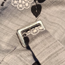 Load image into Gallery viewer, 1950s - Charming Parisien Embroidery Grey Cotton Dress - W31 (78cm)