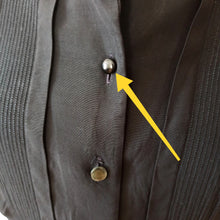 Charger l'image dans la galerie, 1950s - DGB, Berlin - Gorgeous Black Rayon Blouse - W38 (96cm)