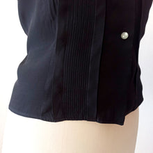 Charger l'image dans la galerie, 1950s - DGB, Berlin - Gorgeous Black Rayon Blouse - W38 (96cm)