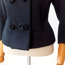 Cargar imagen en el visor de la galería, 1950s 1960s - ROSSER, Barcelona - Superb Black Wool Couture Jacket - W36 (92cm)