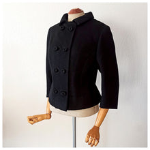 Cargar imagen en el visor de la galería, 1950s 1960s - ROSSER, Barcelona - Superb Black Wool Couture Jacket - W36 (92cm)