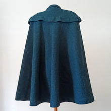 Cargar imagen en el visor de la galería, 1940s - Fabulous Petrol Wool Jacket Cape Set - W27 (68cm)