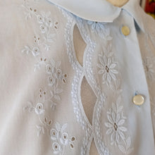 Charger l'image dans la galerie, 1950s 1960s - SWITZERLAND - Adorable Embroidery Smoked Cotton Blouse