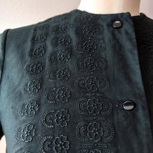Charger l'image dans la galerie, 1950s 1960s - Gorgeous Black Embroidery Cotton Blouse - Sz. 42