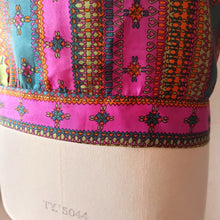 Load image into Gallery viewer, 1960s - LOUQSOR, France - Stunning Colorful Satin Blouse