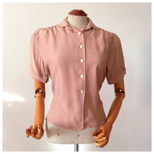 Load image into Gallery viewer, 1950s - Gorgeous Tan Color Rayon Blouse - W35 (90cm)