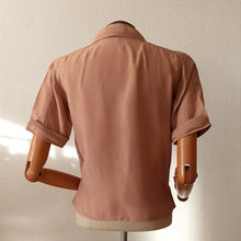 Load image into Gallery viewer, 1950s - Gorgeous Tan Color Rayon Blouse - W35 (90cm)