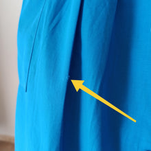 Charger l'image dans la galerie, 1950s 1960s - Adorable Blue Pockets Cotton Dress - W30 (76cm)