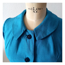 Charger l'image dans la galerie, 1960s - Adorable Blue Rayon Dress Jacket Set - W28 (72cm)