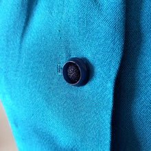 Charger l'image dans la galerie, 1960s - Adorable Blue Rayon Dress Jacket Set - W28 (72cm)