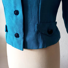 Charger l'image dans la galerie, 1960s - Adorable Blue Rayon Dress Jacket Set - W28 (72cm)